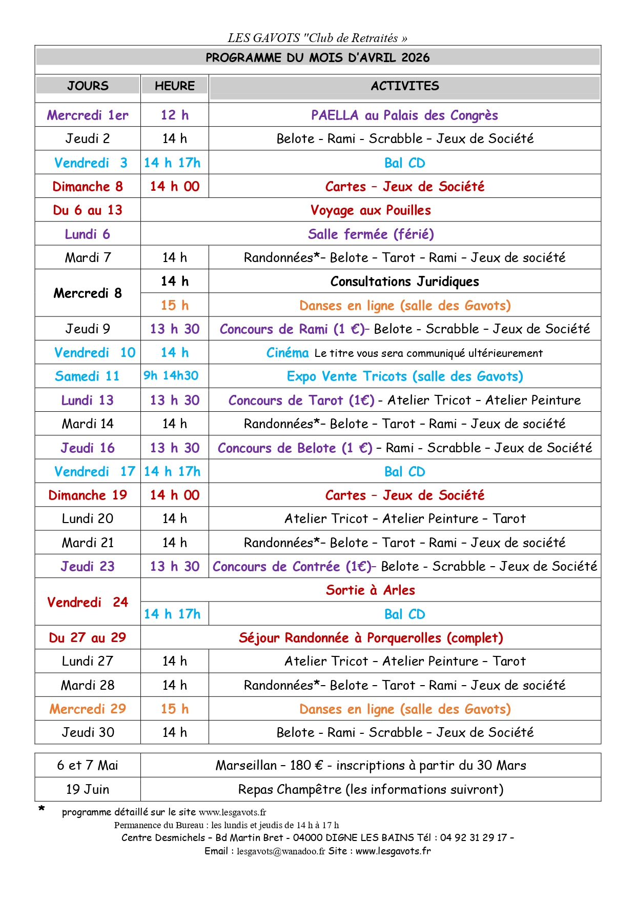 PROGRAMME DU MOIS d Avril 2026 page 0001