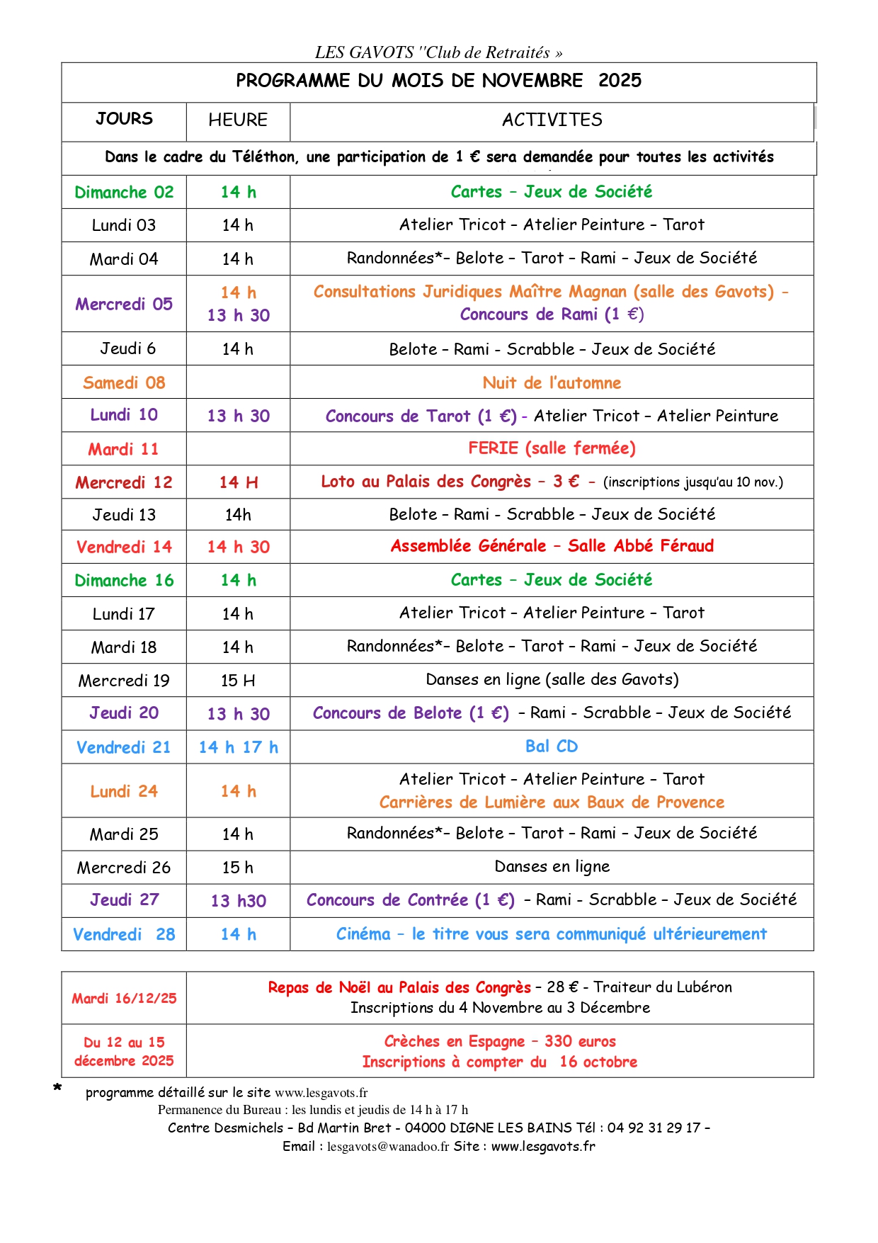 PROGRAMME DU MOIS de Novembre 2025 page 0001